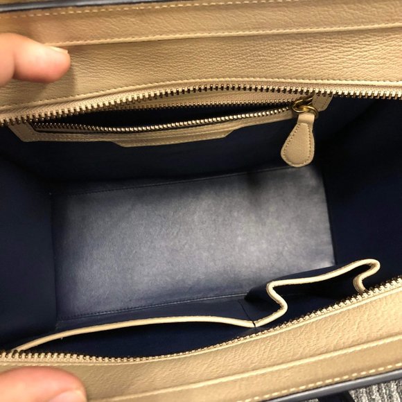 Celine Bicolor Luggage Bag Leather Micro - Picture 7 of 12